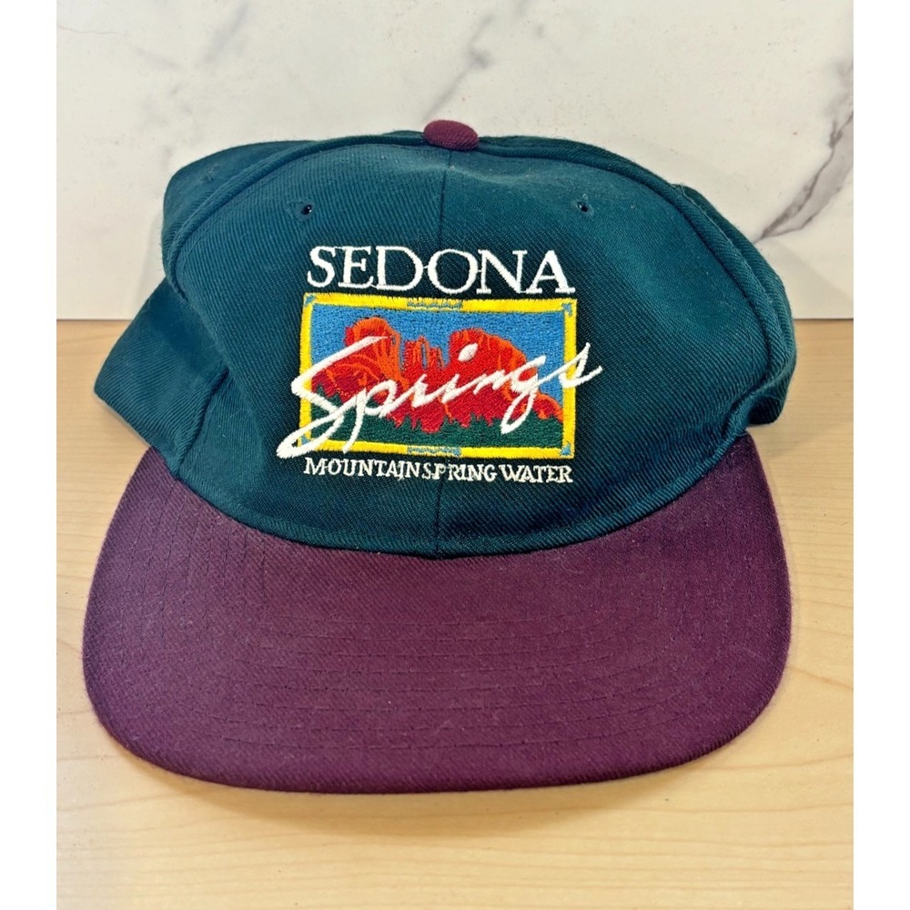 Vintage Yupoong Sedona Springs Mountain Spring Water Snapback Hat Cap USA